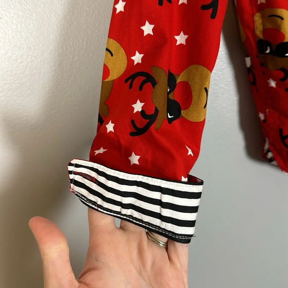 Denim & Flower Ricky Singh Reindeer Button Down Long Sleeve Boys Size 4 - Picture 4 of 10